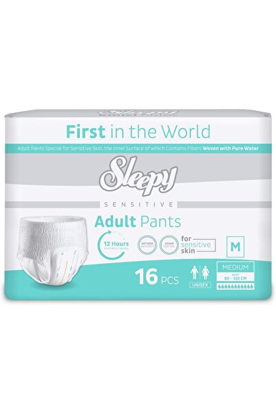 Sleepy حفاضات للكبار الحساسة، متوسطة (80-120 سم) - 16 حفاضة قابلة للسحب