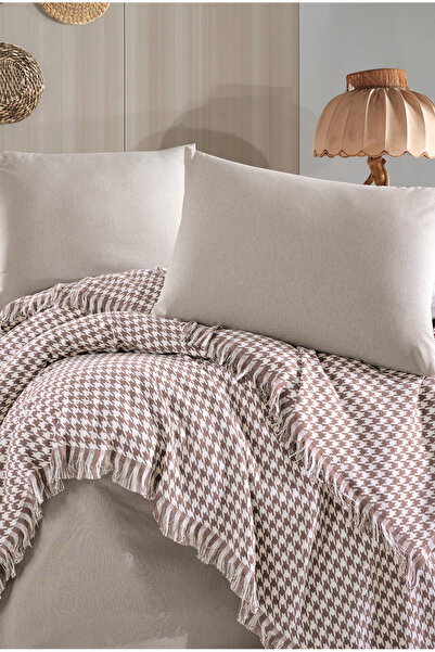 luxtex Houndstooth Patterned Multi-Purpose Throw, Bedspread, Sofa Cover, Tv Blanket, 180 X 200 cm