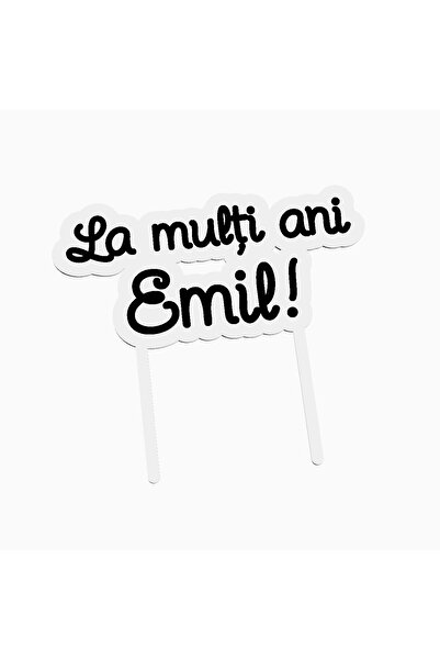 OEM Cake topper for birthday cake, with the text Happy Birthday Emil