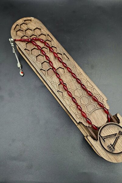 İbrahim Altıntaş سبحة من خشب الألبكا مع شراشيب (مع علبة خشبية)