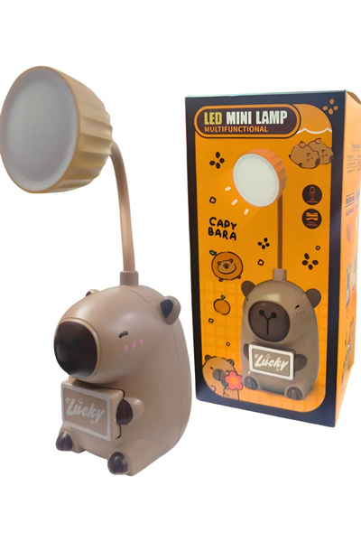 ebuuconcept Kapibara Figürlü LED Gece Lambası – USB Şarjlı, Esnek Boyunlu, Ma...