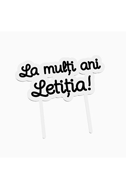 OEM Cake topper for birthday cake, with the text Happy Birthday Letitia