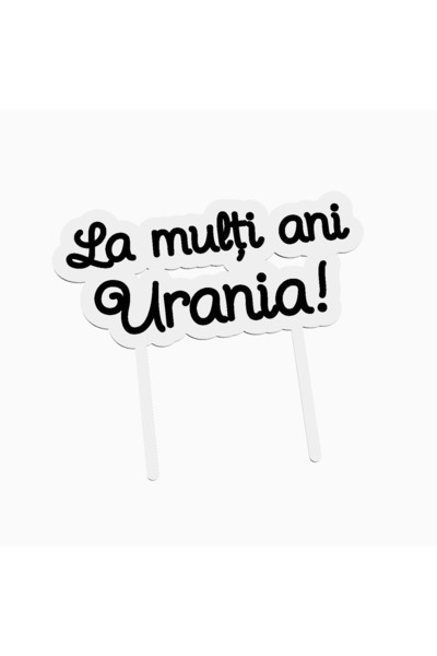 OEM Cake topper for birthday cake, with the text Happy Birthday Urania
