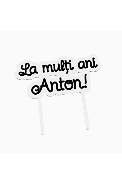 OEM Cake topper pentru tort aniversare, cu textul La multi ani Anton
