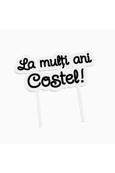 OEM Cake topper pentru tort aniversare, cu textul La multi ani Costel