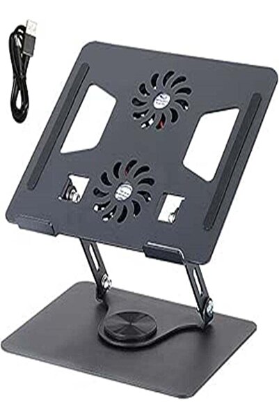 Generic حامل كمبيوتر محمول مع مروحة تبريد مزدوجة، ورافعة كمبيوتر من سبائك الأ...