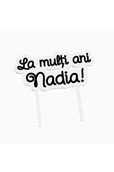 OEM Cake topper for birthday cake, with the text Happy Birthday Nadia