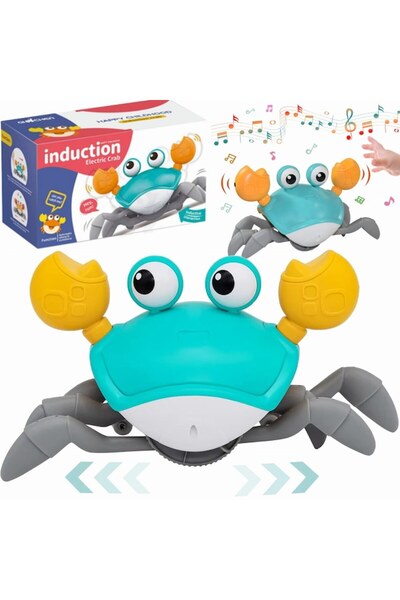 indiggo Electrical Crabby Interactive Toy with Sensors, Lights, Sounds, Batteries, 3 Years+, Blue