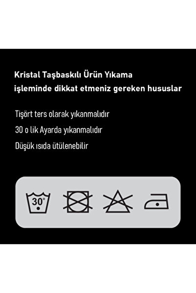 Crea Eymer Wear Artistic Crystal Stone Printed Cotton Crew Neck T-Shirt Black