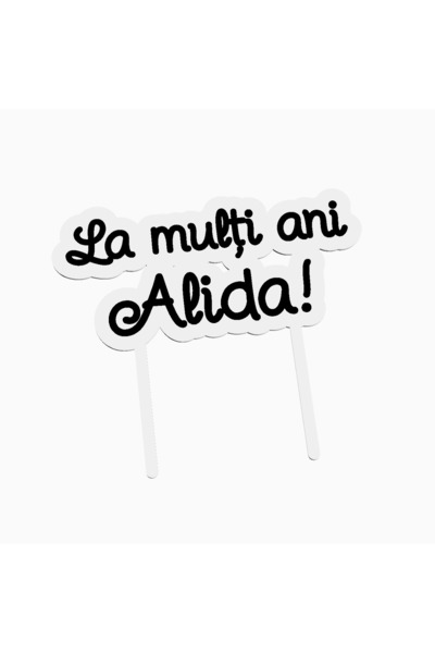 OEM Cake topper pentru tort aniversare, cu textul La multi ani Alida