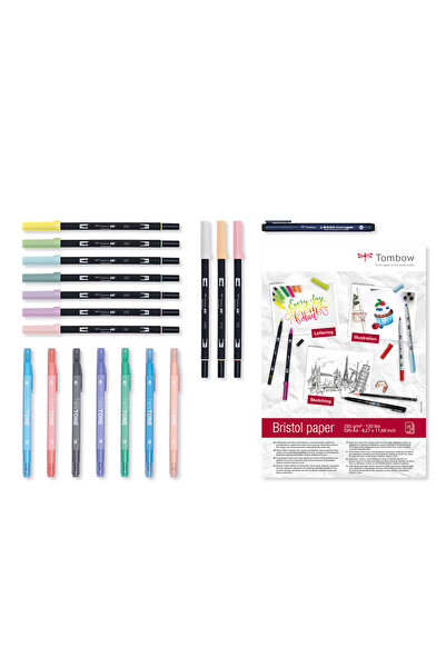 Tombow Have Fun at Home Pastels Set creativ 19 piese pentru caligrafie si grafica