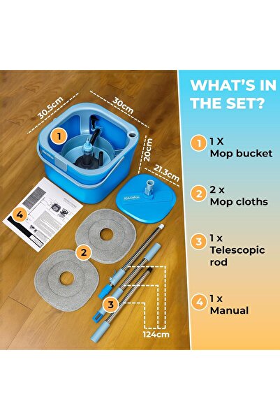 IGADPole IGADMop Professional Set with Bucket, dirty water separation, telescopic handle, microfiber cloths