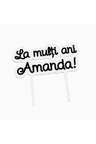 OEM Cake topper pentru tort aniversare, cu textul La multi ani Amanda