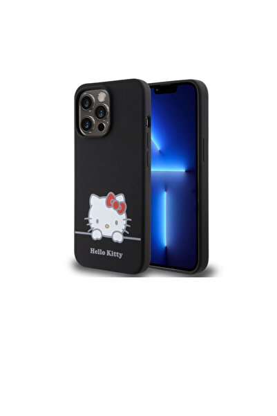 Hello Kitty Case for iPhone 13 Pro Liquid Silicone Daydreaming Logo Black