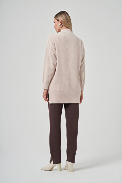 Nuss Beaded Angora Sweater 7003 Beige