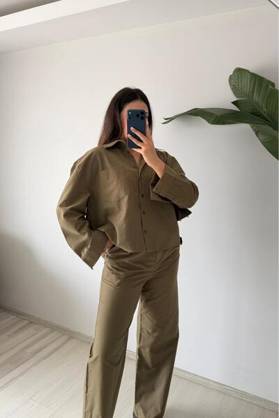 Güneş Hacimli Gömlek Palazzo Takım