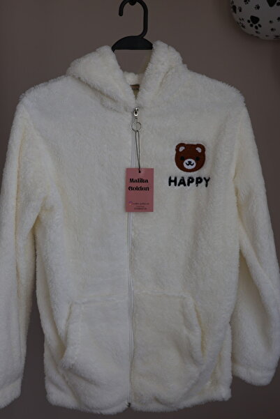 Malika Golden Kız Çocuk Peluş Polar Hırka Kapşonlu Fermuarlı Cepli ( 3 renk )...