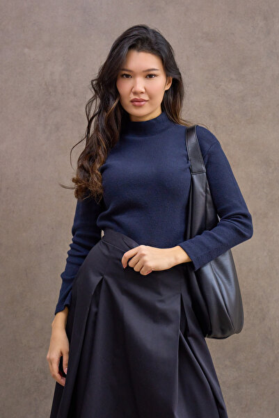 KÜÇÜĞÜM BUTİK Navy Blue Color Long Sleeve High Neck Badi