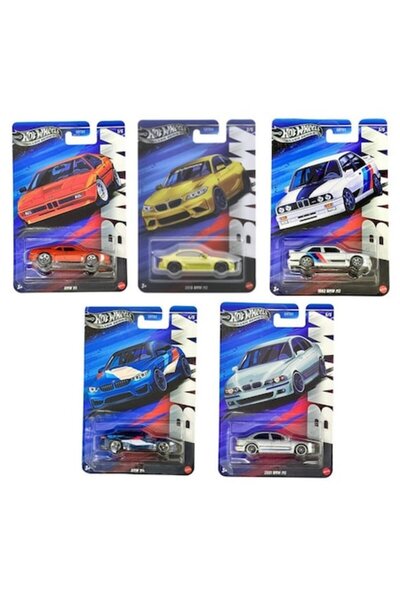HOT WHEELS 5-Car Metal Set, Silver Series BMW GRT01, 1:64, 7 cm, Multicolor