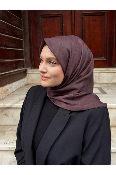 Ma'Polien Soft Eşarp Taba-Gri
