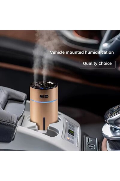 Soleil World Ultrasonic USB Car Humidifier Aroma Diffuser Cool Cup 300ml - Gold