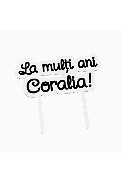 OEM Cake topper for birthday cake, with the text Happy Birthday Coralia