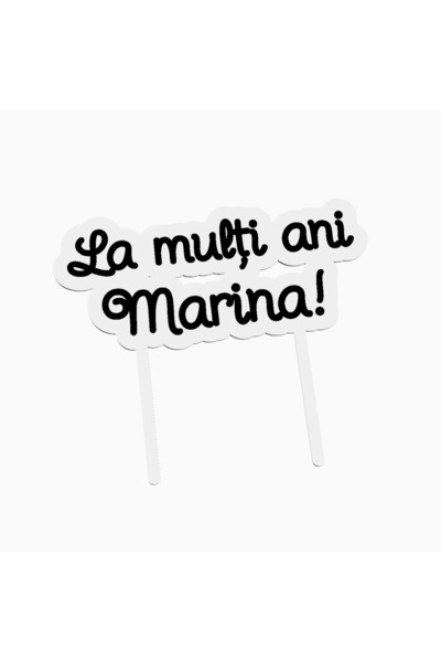 OEM Cake topper for birthday cake, with the text Happy Birthday Marina