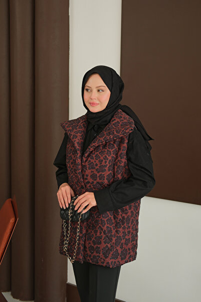 LOCCO Women's Stone Detail Vest Brown