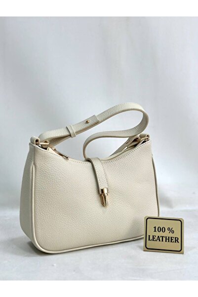 modvina Cream Genuine Leather Premium Quality Shoulder Bag