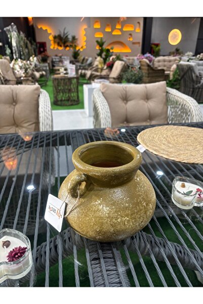 Ekodoğa Vazo Ev Ofis Dekorasyon Toprak Vazo Renkli Masa Üstü Çiçeklik Saksı