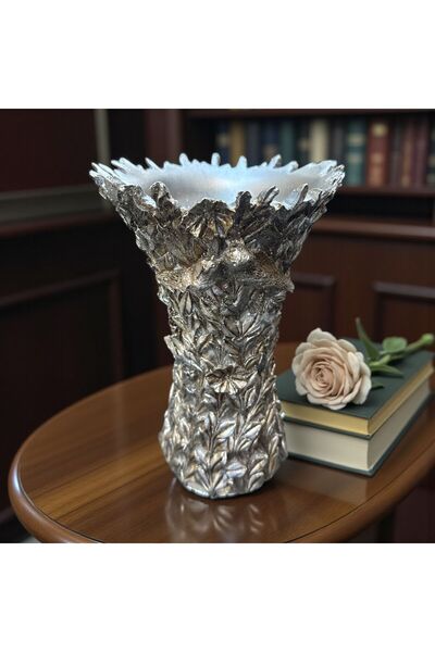 Peramari Διακοσμητικός καθρέφτης μακιγιάζ από πολυεστέρα με πουλάκια και ασημένιο κρεμαστό στολίδι 32Χ16Χ10 εκ.