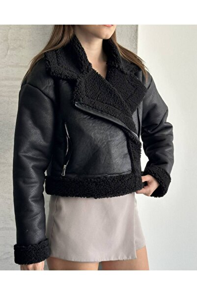 ZF BUTİK Plush Croquette Suede Coat with Zf Inside