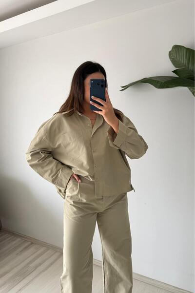 Güneş Hacimli Gömlek Palazzo Takım