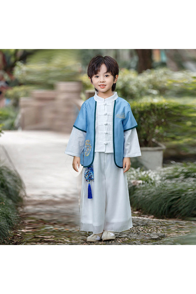 Al Aoyama Boys' Chinese Style Set Shirt and Pants Two-piece Suits Children's Fashion Clothes