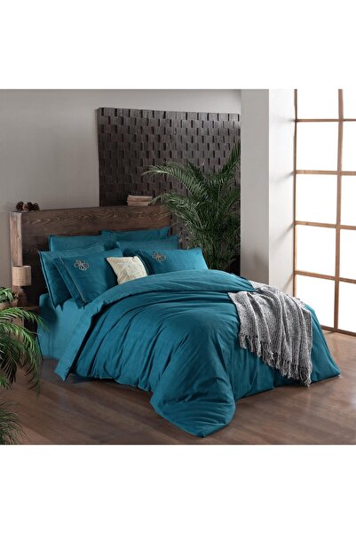 Sarev Ederlezi Twin Size 100% Cotton Flannel Duvet Cover Set Turquoise