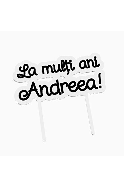 OEM Cake topper for birthday cake, with the text Happy Birthday Andreea