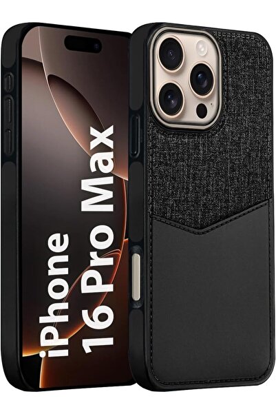 Margoun iPhone 16 Pro Max Leather Card Case with 1-2 Card Holder (Black)