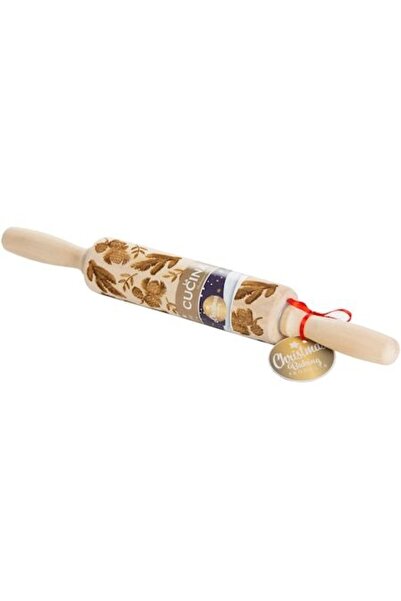 La Cucina Wooden Pastry Rolling Pin, Branch Pattern, 5x36 cm