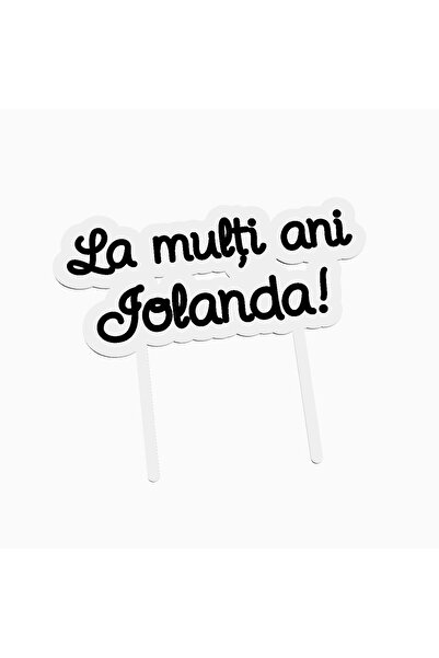 OEM Cake topper for birthday cake, with the text Happy Birthday Iolanda
