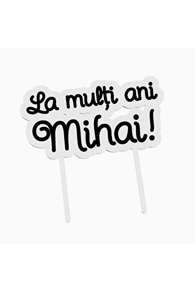 OEM Cake topper pentru tort aniversare, cu textul La multi ani Mihai