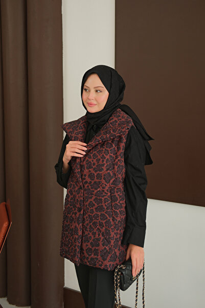 LOCCO Women's Stone Detail Vest Brown