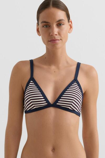 Oysho Üçgen yapılı çizgili bikini üstü