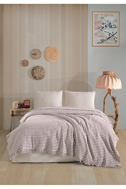 luxtex Houndstooth Patterned Multi-Purpose Throw, Bedspread, Sofa Cover, Tv Blanket, 180 X 200 cm