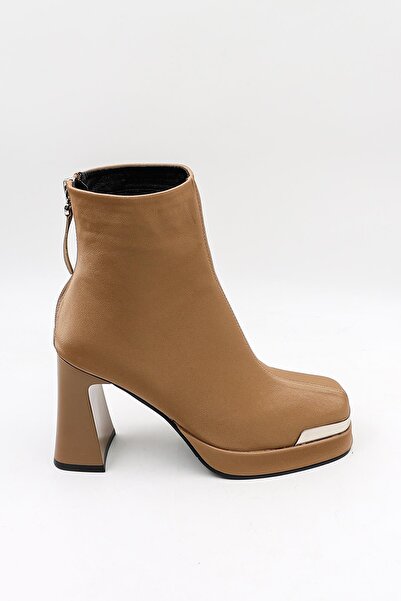Guja İthal Seri Platform Fermuarlı Kadın Bot 414 - Camel - 36