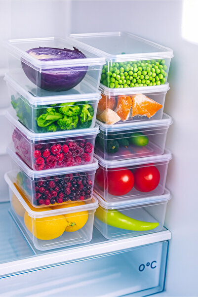 Orvila 10-Piece Self-Covering Storage Container 2 Lt - Suitable for Deep Freezer - Lockable