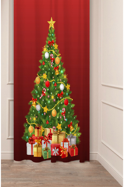 GREENDECOR Christmas Pine Tree Christmas Tree Snow New Year Christmas Patterned Specially Designed Digital Printed Background Curtain