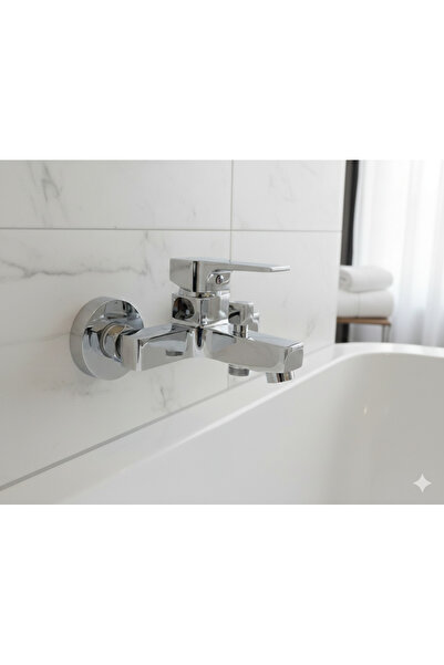 EMFA AKSESUAR صنبور حمام مربع من الكروم - صنبور حمام مربع حديث من الكروم مصنو...