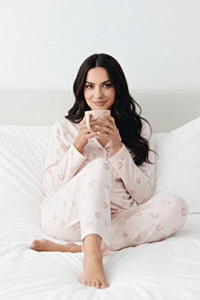 Pierre Cardin Women Dusty Pink Full Buttoned Shirt Collar Modal-Cotton 2 Pcs Pajama Set Vr.11.P90.C64.Y01