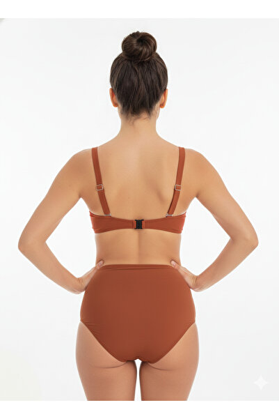 My-o Women's High Waist Shaping / Sculpting Side Gathered Draped Bikini Set