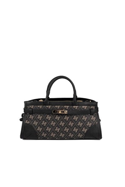 Silver Polo حقيبة يد نسائية SP1260 ألاسكا باللون الأسود المدخن